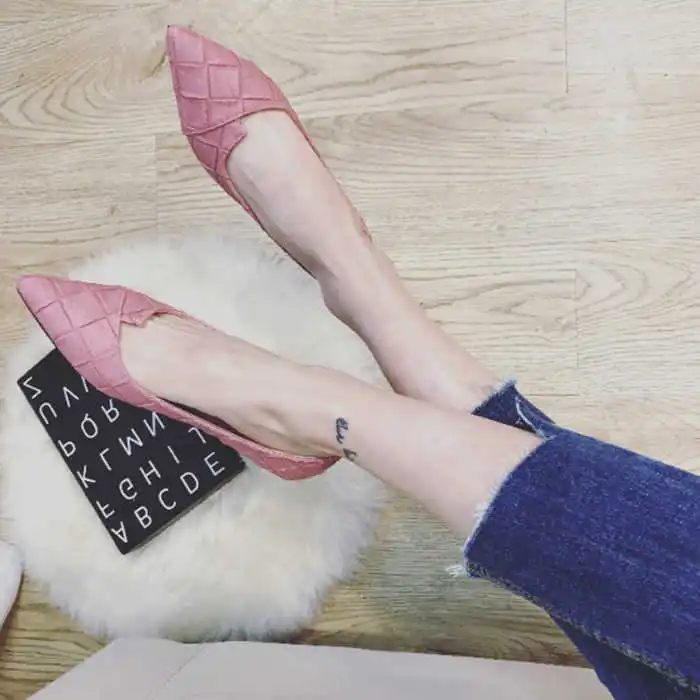 

2018 Spring And Autumn Flat Top Shoes WOMEN'S Shoes Pointed Shallow Mouth Retro Shoes for Four Seasons Flat Heel Korean-style Ca