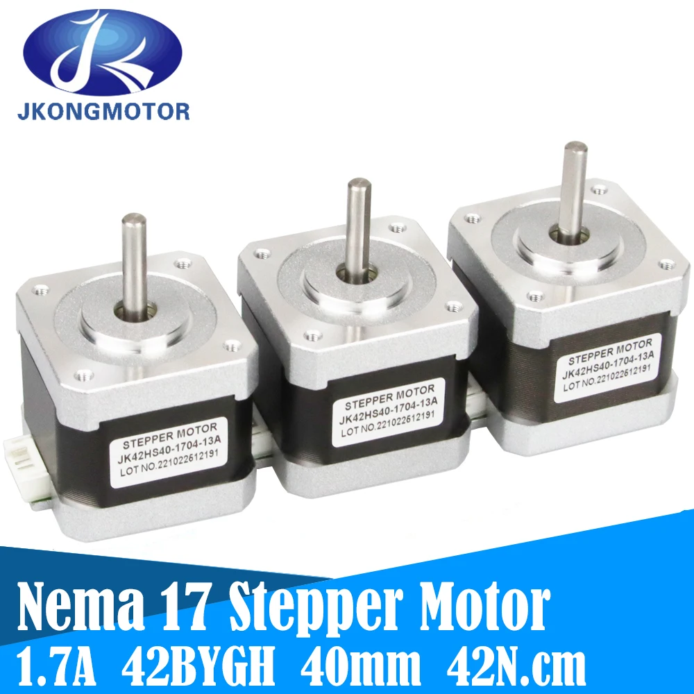 Jkongmotor Nema 17 Stepper Motor 40mm 42motor Nema17 42BYGH 42N.cm (59.5oz.in) 4 lead stepper motor for 3D Printer Printing XYZ |