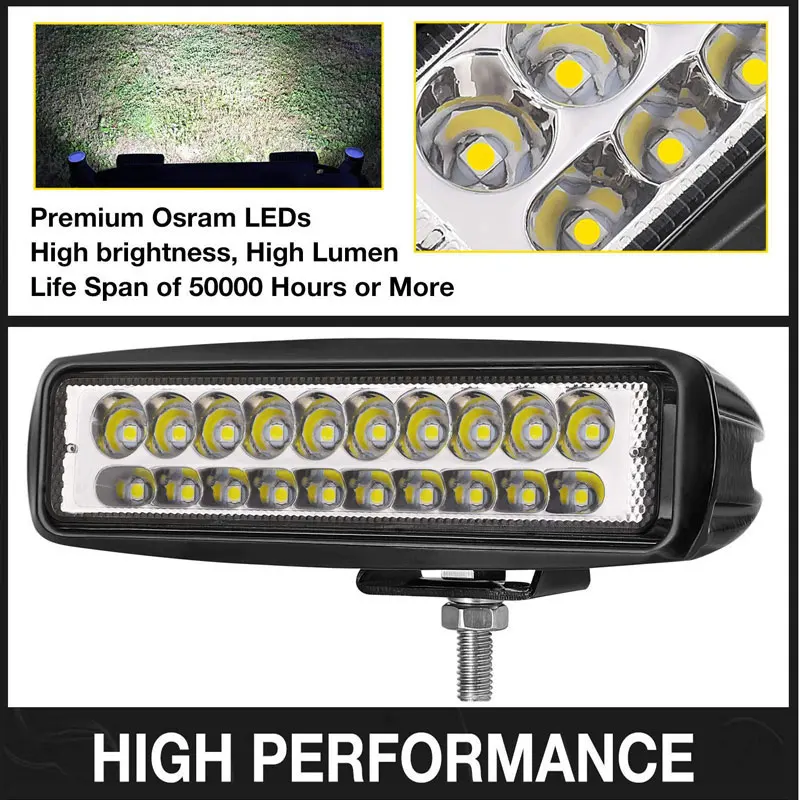 20 LED 80W Car Work Light Car Cube Away Off-Road Fog Lights Led Light Bar Strip Light Premium For Jeep Car Truck SUV