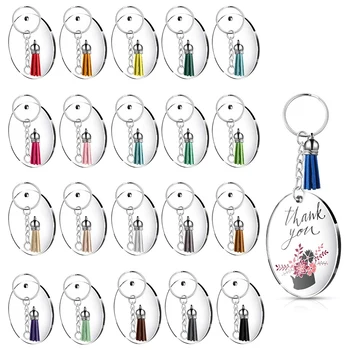 

Acrylic Transparent Disc, Round Key Chain, Tassel Pendant Key Ring Are Suitable for DIY Projects and Handicrafts.