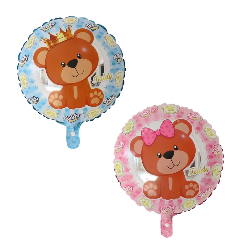 

10pcs Teddy Bear Foil Balloon Ted Bears Pink Blue Ballons Happy Birhtday Baby Shower Boy Girl Party Decoration Kids Brown Toys