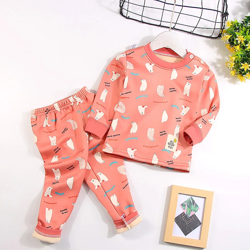 

Toddler Thermal Underwear Cotton Thick Boys Pyjamas Girls Sets For Winter Children Long Johns Warm Suits 2019 Winter