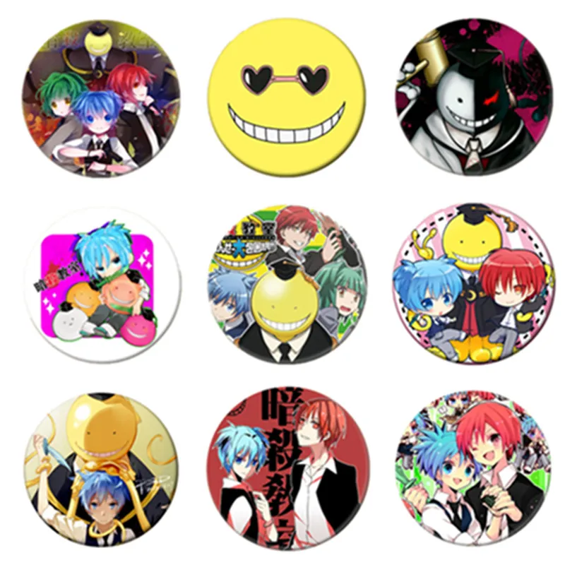 

Free Shipping Japanese Anime Assassination Classroom Badge Korosensei Cosplay Shiota Nagisa Brooch Backpacks Clothes Women Gift