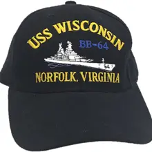 Бейсболка с принтом USS Wisconsin BB-64 USN Navy shiper Iowa Class Battleship Wisky, регулируемая