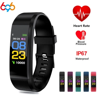 

696 Smart Bracelet 115 Plus Blood Pressure band Fitness Tracker Sport watch Heart Rate Monitor Smart Wristband For Android iOS