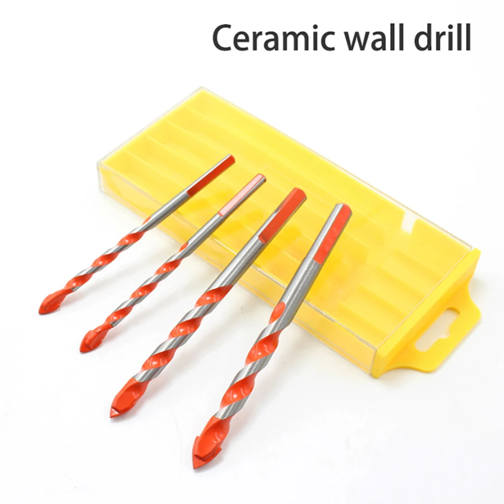 

5pcs/set Ceramic Tile Drill Bit 4/5/6/8/10mm Concrete Drill Bit Professional Triangle Shank Wall Hole Saw Drilling Tool