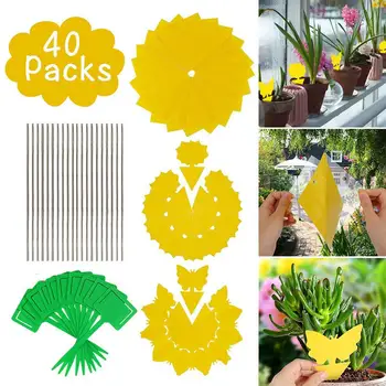 

40Pcs/Set Dual-sided Non Toxic Waterproof Fruit Flying Insect Paper Sticky Traps