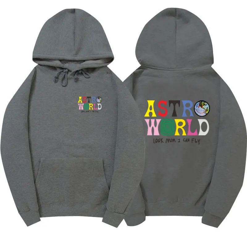 Dark gray-10 ASTROWORLD look mom i can fly, толстовка с капюшоном Трэвиса Скотта Astroworld,, подарок, с принтом, Мужской пуловер в стиле хип-хоп, толстовка, размер S-XXL - Цвет: Dark gray-10