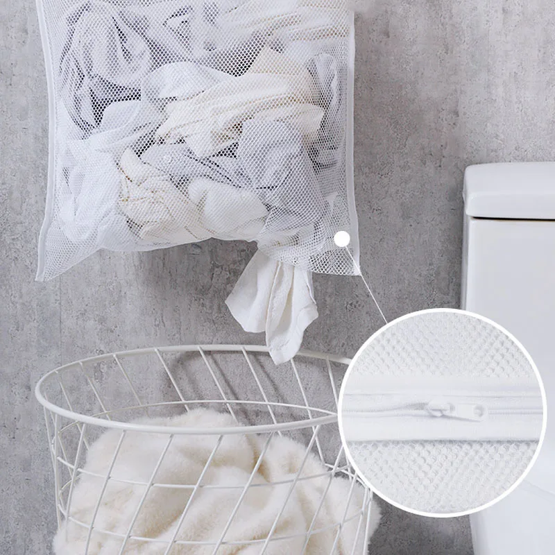 Household Essentials Hanging Laundry Bag, White