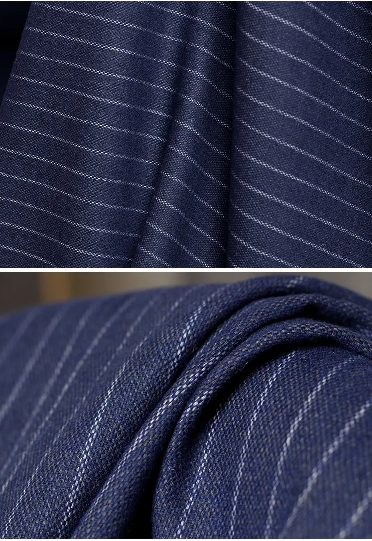 Шерсть в синюю и белую полоску, высокое качество, осенние и зимние штаны, одежда на заказ, модная ткань, ширина 160 см