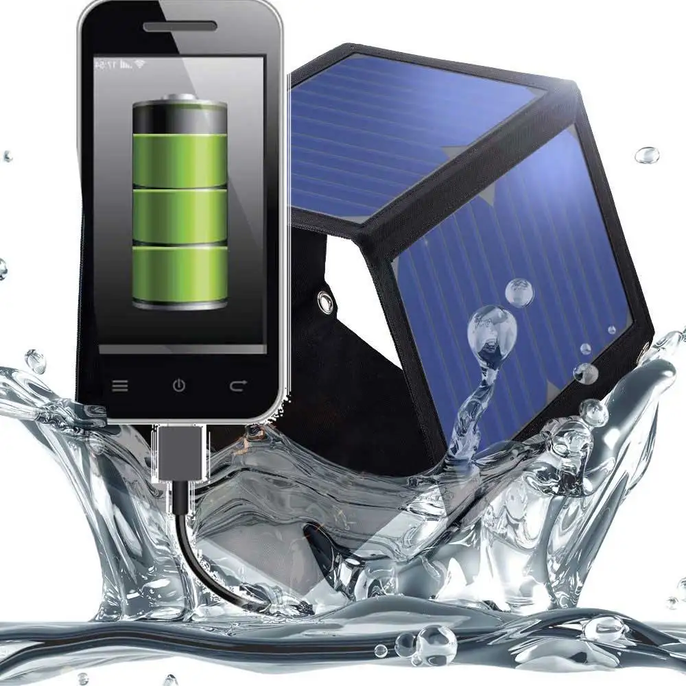 

Solar Energy Charger 28W 5V 2-Port USB Portable Foldable Solar Panel with High Efficiency, Reinforced and Waterproof, SunPower C
