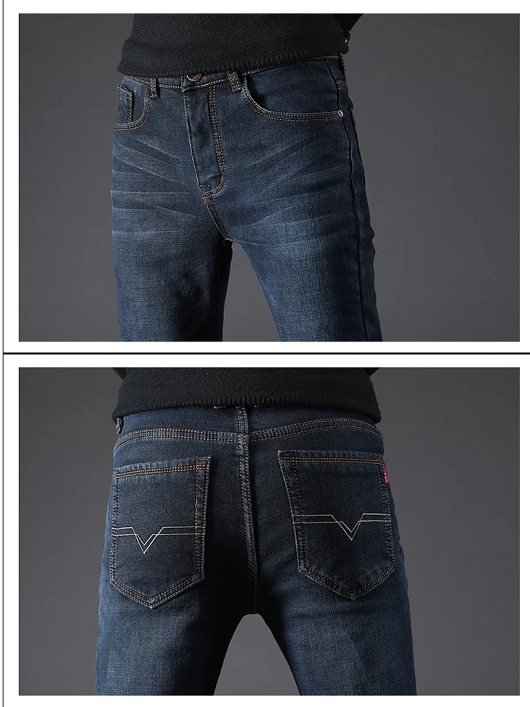 גברים עסקי ג 'ינס קלאסי אביב סתיו זכר סקיני ישר למתוח מותג ג' ינס מכנסיים קיץ סרבל Slim Fit מכנסיים 2020