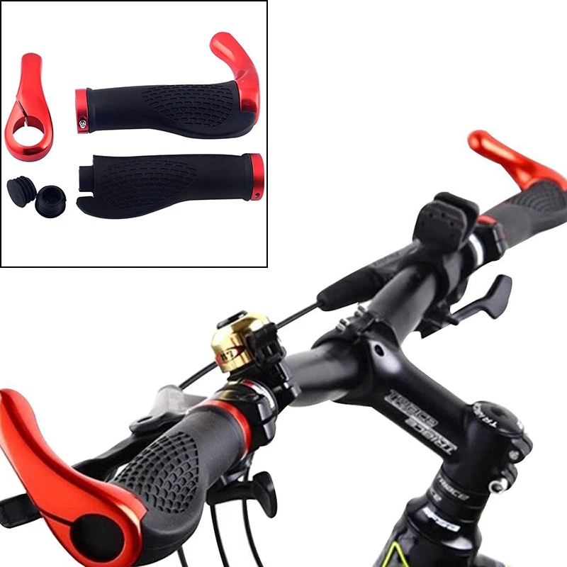 

Mountain Bicycle Bike Cycling Lock-On Handlebar Hand Bar End Grips Set-Red