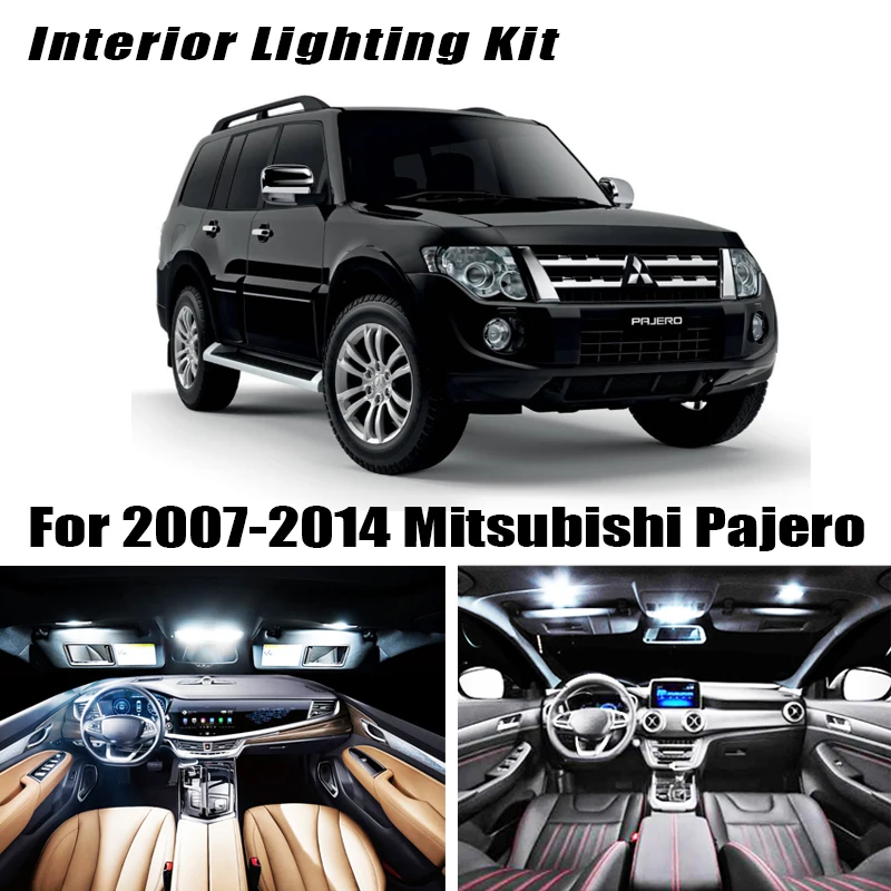 14 шт. Автомобильные светодиодные лампы для Mitsubishi Pajero 2007-2014 белые салона