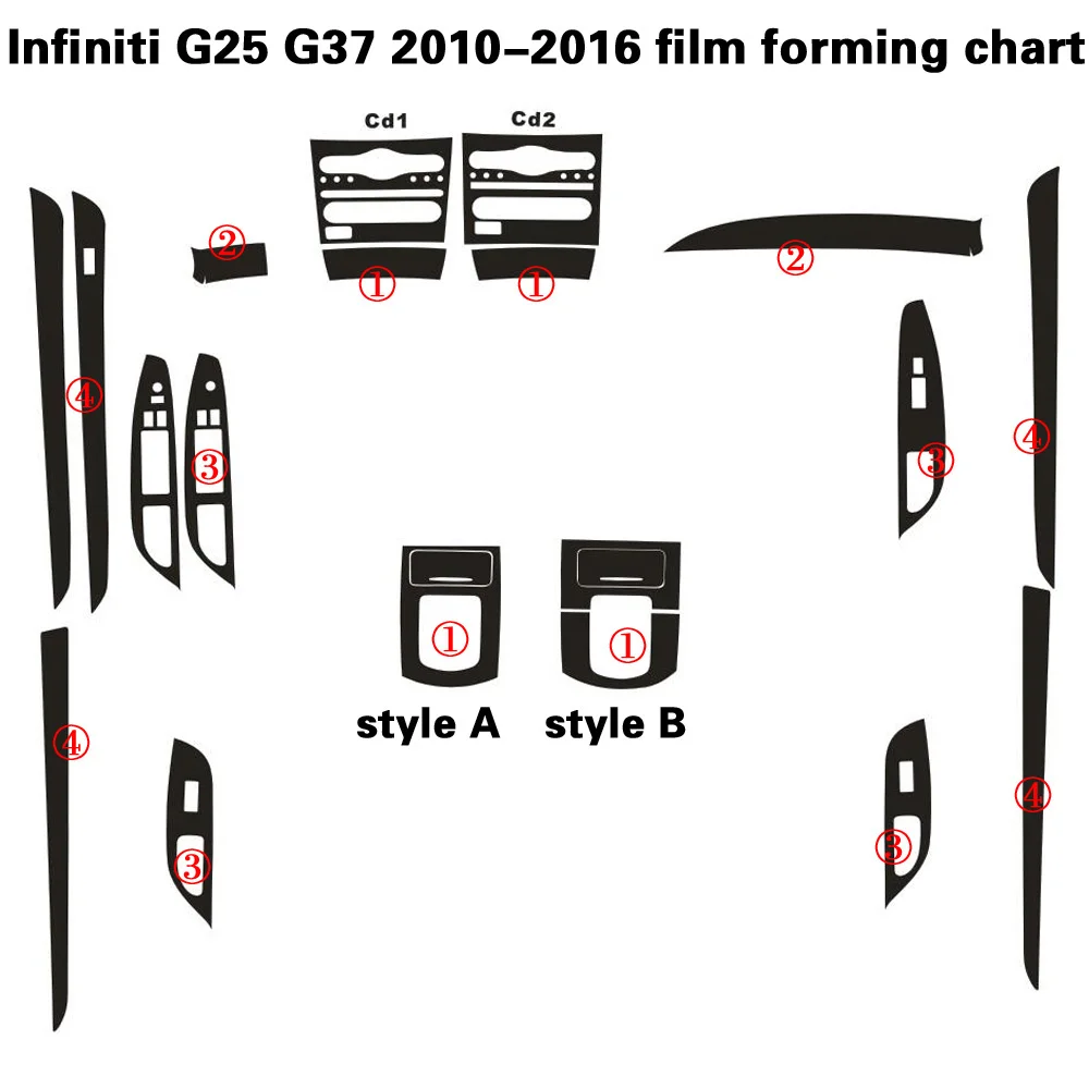 For-Infiniti-G25-G35-G37-2010-2016-Interior-Central-Control-Panel-Door-Handle-Carbon-Fiber-Sticker