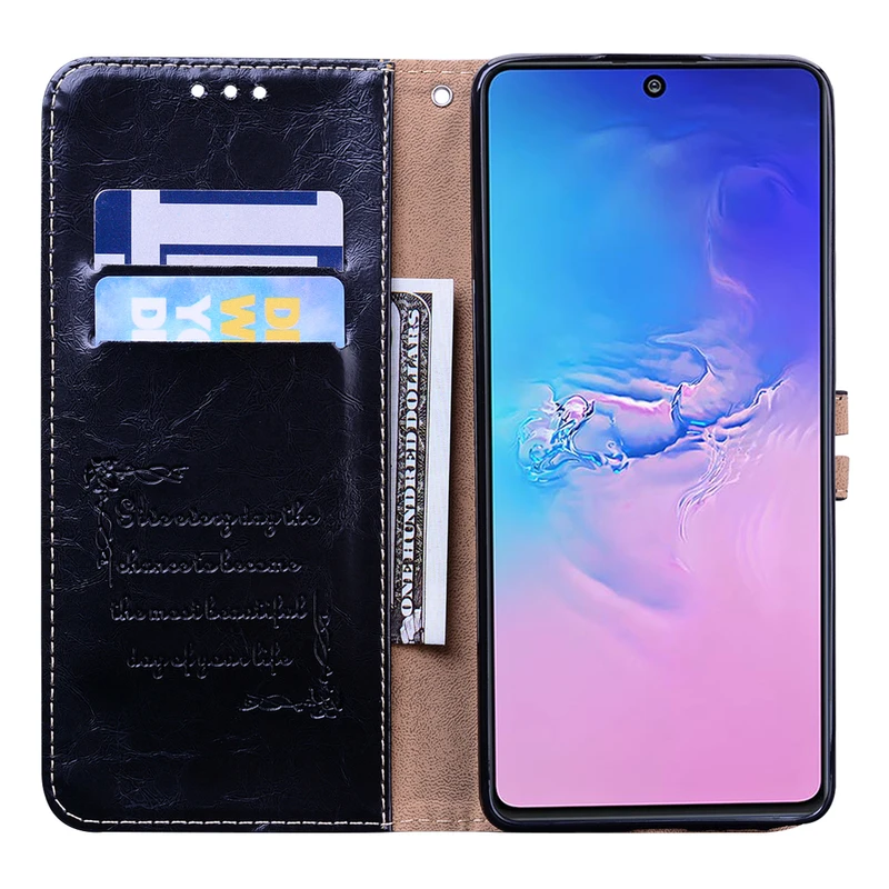

Soft Silione Case For Samsung Galaxy A91 Flip Leather Wallet Card Slot Stand Back Cover For Samsung A91 S10 LIte M80S Cover
