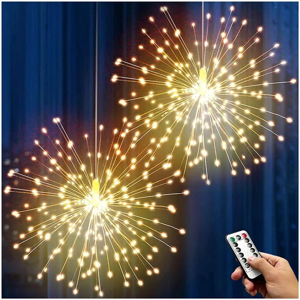 LED String Light Firework Lights Firework Lamp Battery Powered Outdoor Hang Fairy Lamp For