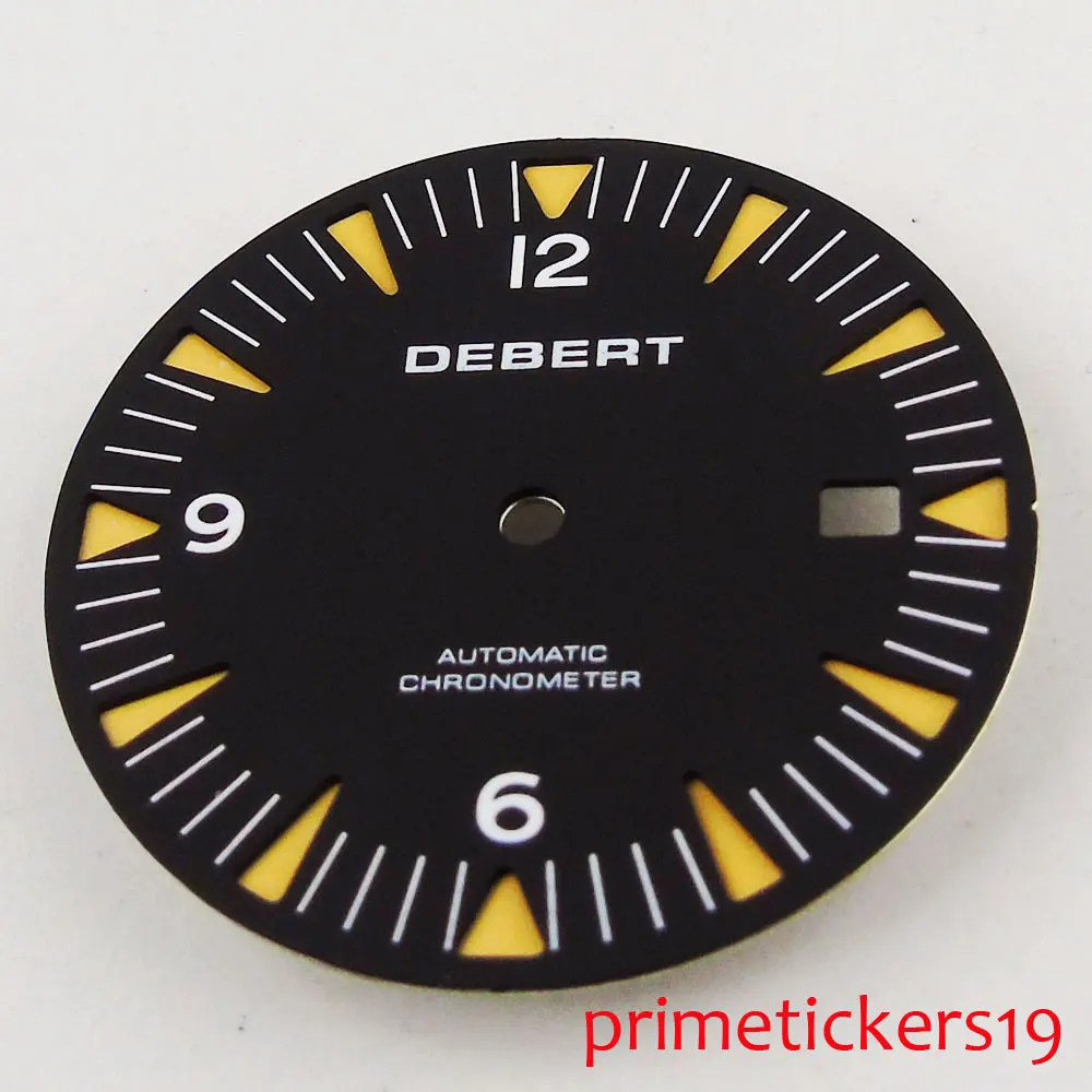 DEBERT 31 мм черный циферблат подходит для 2824 2836 мужские часы