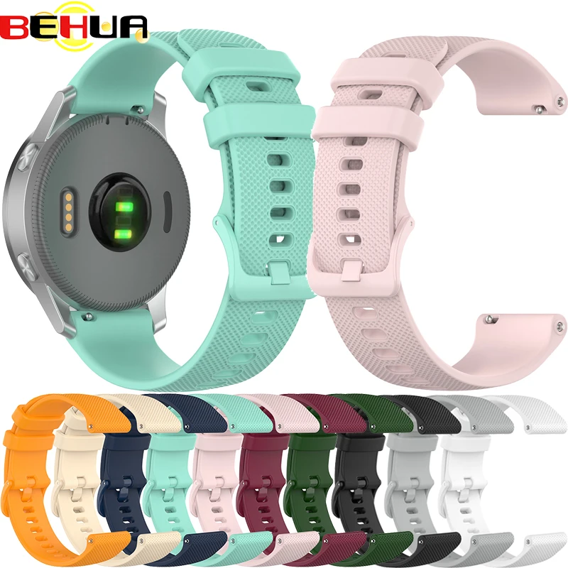 

BEHUA 18mm/20mm/22mm Watchband Strap For Samsung Galaxy Watch Active Active2 40mm 44mm Silicone Bracelet Accessories Correa Belt