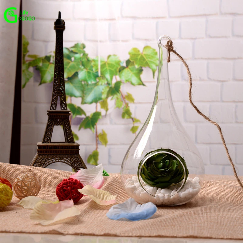 

1pcs Terrarium Hanging Glass Vase Plant Pot Fleshy Plant Container Micro Landscape DIY Diamond Style Ornament Wedding Home Decor