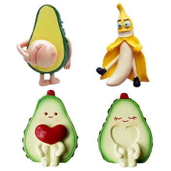 

3D Fruits Refrigerator Magnets Resin Decorative Banana Avocado Fridge Magnets Cute Whiteboard Magnet
