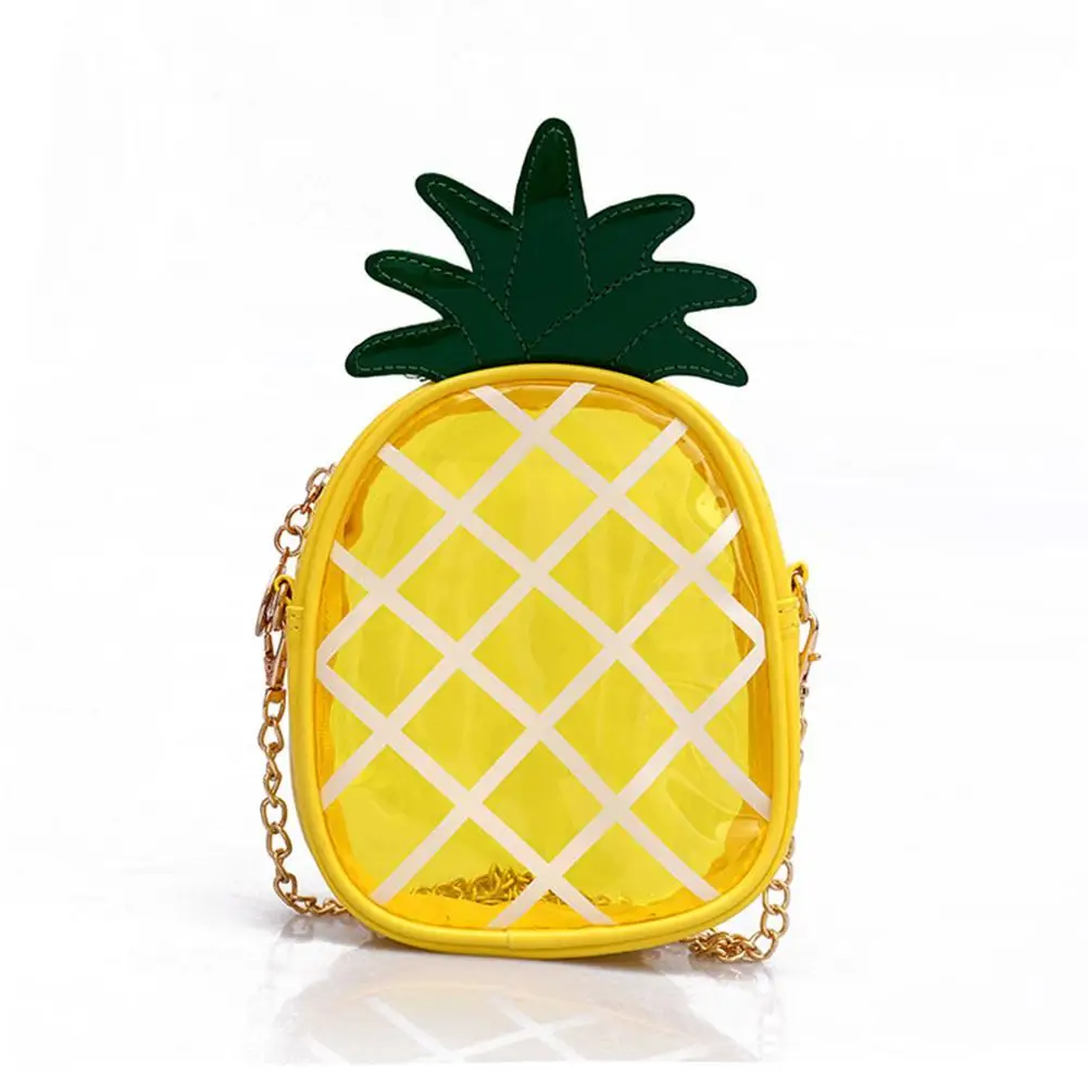 

Small Bag Transparent Jelly Package Small Cute Pineapple Shape Bag Chain Convenient Messenger Bag For Female
