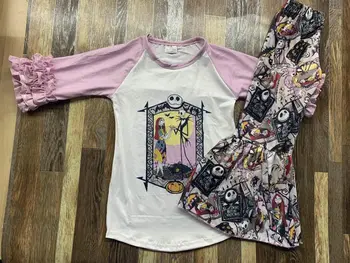 

fashion clothes long sleeve top with bell pants matching boutique clothes girls print fall outfit