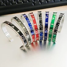 2021new várias cores dial aço velocímetro pulseiras & pulseiras de aço inoxidável pulseiras manguito pulseira bezel para mulher/homem