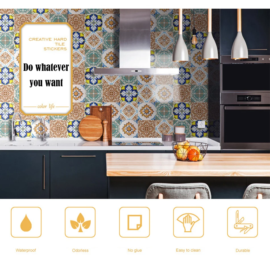 10 шт./компл. самоклеющиеся ПВХ наклейки керамическая плитка наклейки водонепроницаемые настенные художественные диагональные наклейки для пола украшение дома Фреска