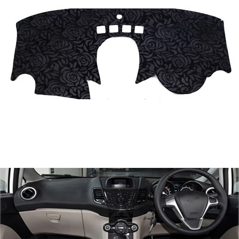 Розовый узор для Ford fiesta 2004 2005 2006 2007- крышка приборной панели наклейки для автомобиля декоративные аксессуары для автомобиля наклейки на автомобиль - Название цвета: Красный