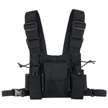 

Radios Pocket Radio Chest Harness Chest Front Pack Pouch Holster Vest Rig Carry Case for 2 Way Radio Walkie Talkie for Baofeng U