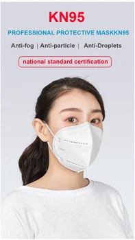 

5 Layers KN95 Mask 95% Meltblown cloth filter Anti PM2.5 Particulate Pollution Protective Respirator Safety Same as KF94 FFP2