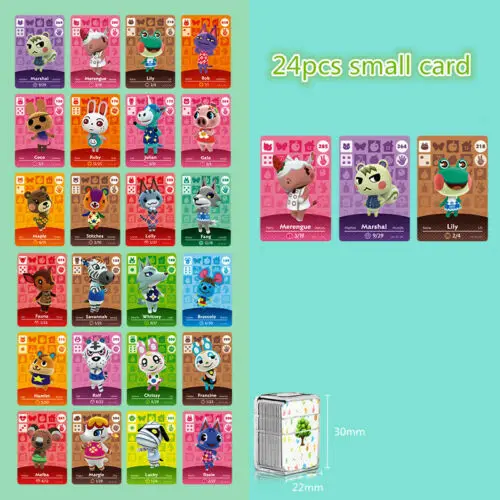 Карта пересечения животных 24 шт./лот 264 Marshal Villager Mini NFC Ntag215 карта для Switch NS Games Series 1 2