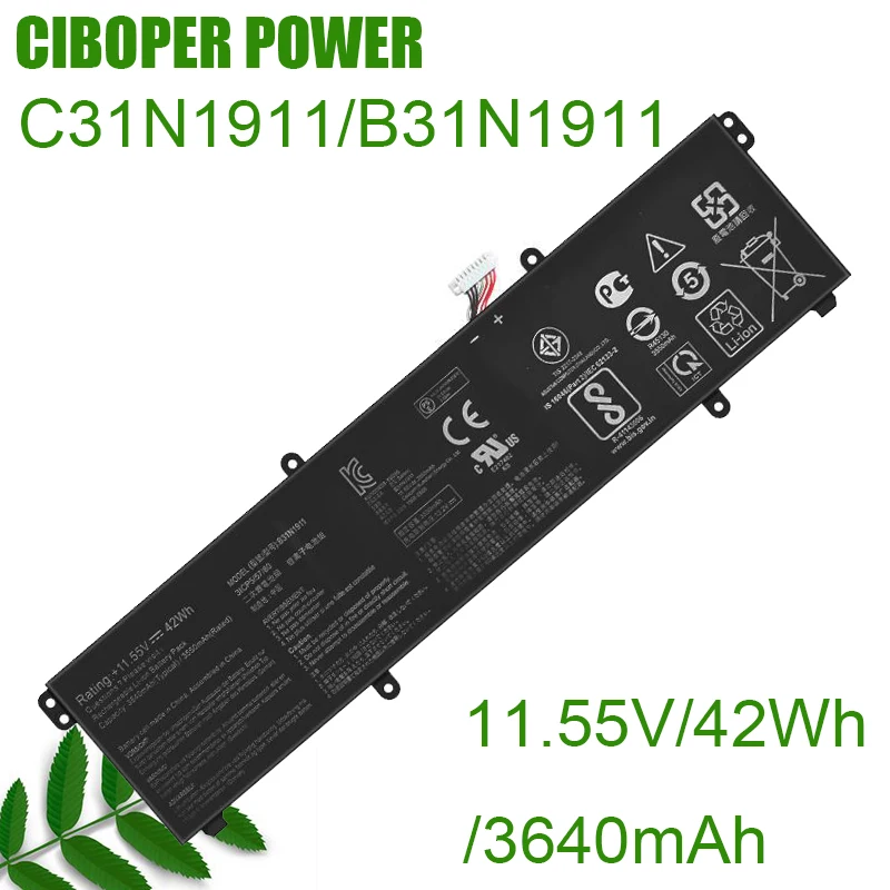 Фото CP Оригинальная батарея B31N1911 C31N1911 11,55 в/42Wh для VivoBook Flip 14 SeriesTM420IA M413DA F413FFK433FA V4050FF V4050FA TP420IA №1
