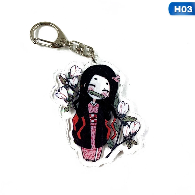 Аниме демон убийца: Kimetsu no Yaiba акриловый брелок для ключей Косплей Аниме Подарки