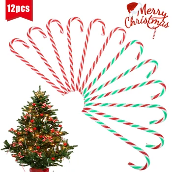 

Christmas decorations cane Christmas colorful bigger Christmas gift 2020 newyear Christmas theme decoration cane 12pcs