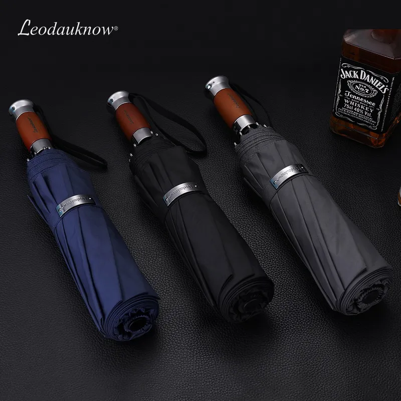 Large Full Automatic Umbrella Rain Women Men Business Folding UV Umbrella Windproof German 10K Windbreak Golf Umbrellas SY126