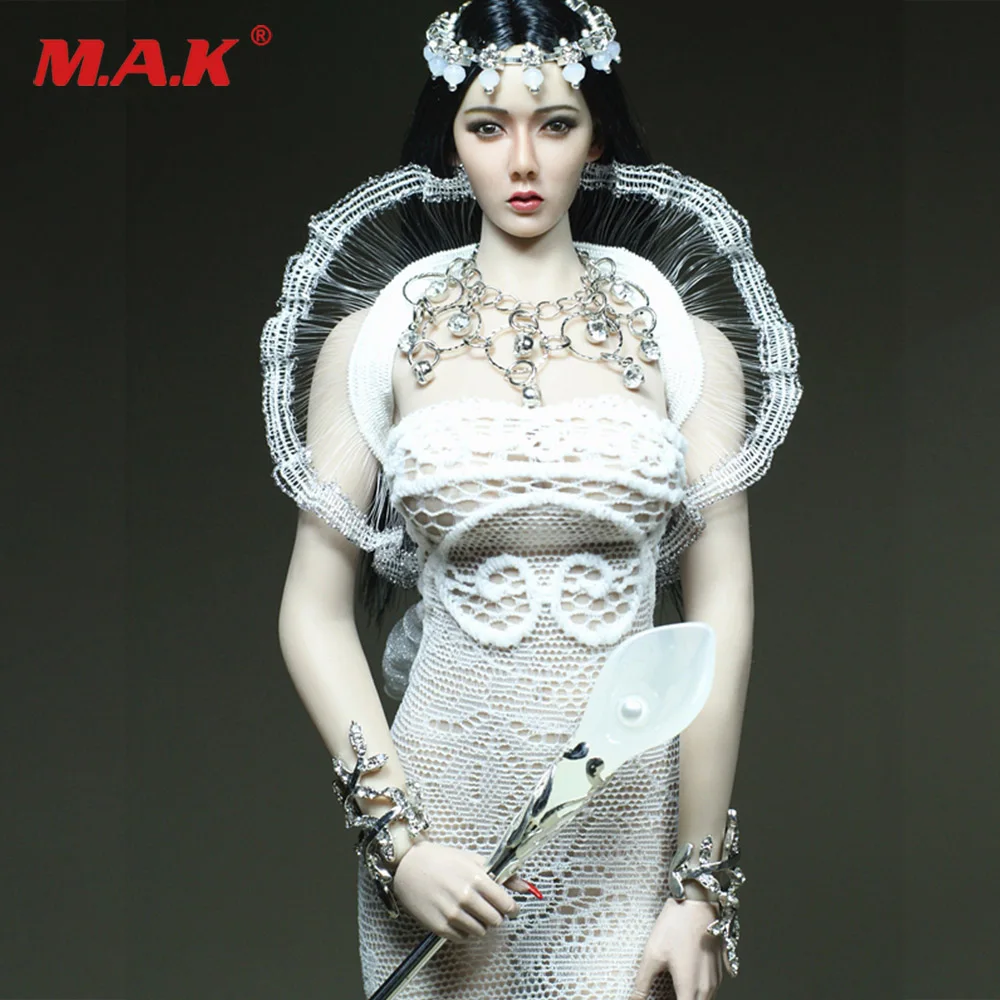 

1/ 6 Scale The Goddess of Water and Moon series Tight White Embroidered Dress For 12 Inch Action Figure Dolls