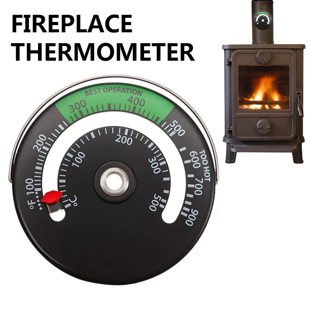 Fireplace thermomete Magnetic Stove Thermometer Fire Stove Pipe Thermometer Gauge for Wood Log Chimney Pipe Oven Barbecue Oven T