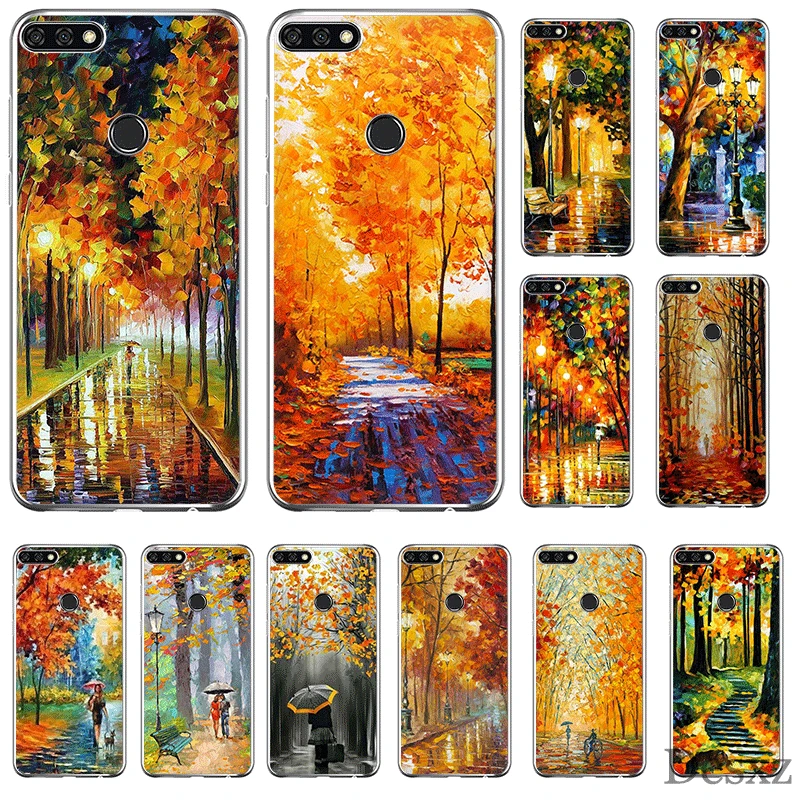 Mobile Phone Case TPU For Huawei P30 P20 P10 P8 P9 Lite Pro P Smart Z Plus Cover Art Oil Painting Autumn Trees Maple | Мобильные