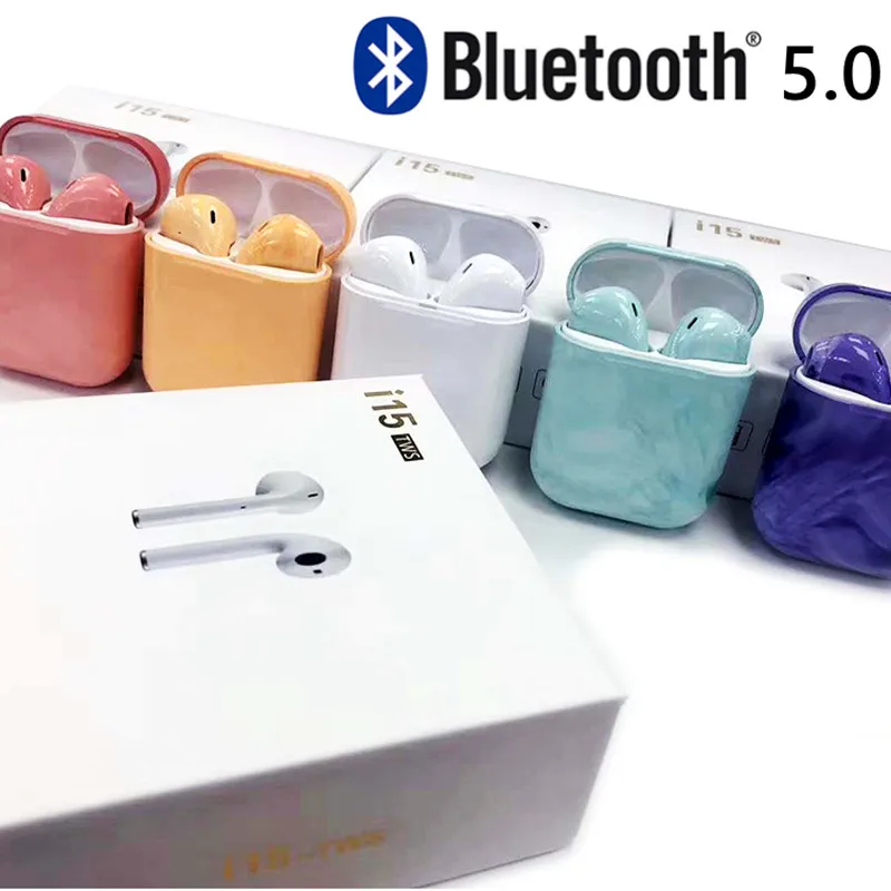 

i15 tws Fingerprint Touch Bluetooth Earphones Wireless 3D Stereo with Charging Box Earbuds Mic,Whit multiple colour