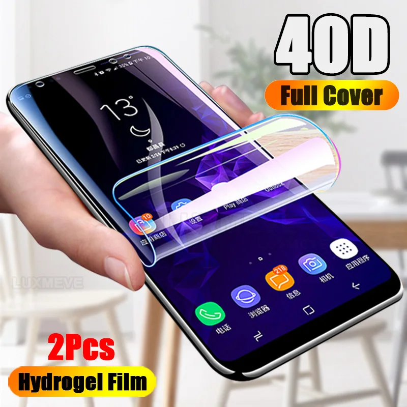 2 1 шт. 40D Гидрогелевая пленка для Samsung Galaxy S10 S9 S8 Plus Note 8 9 10 Защитная экрана S7 Edge не