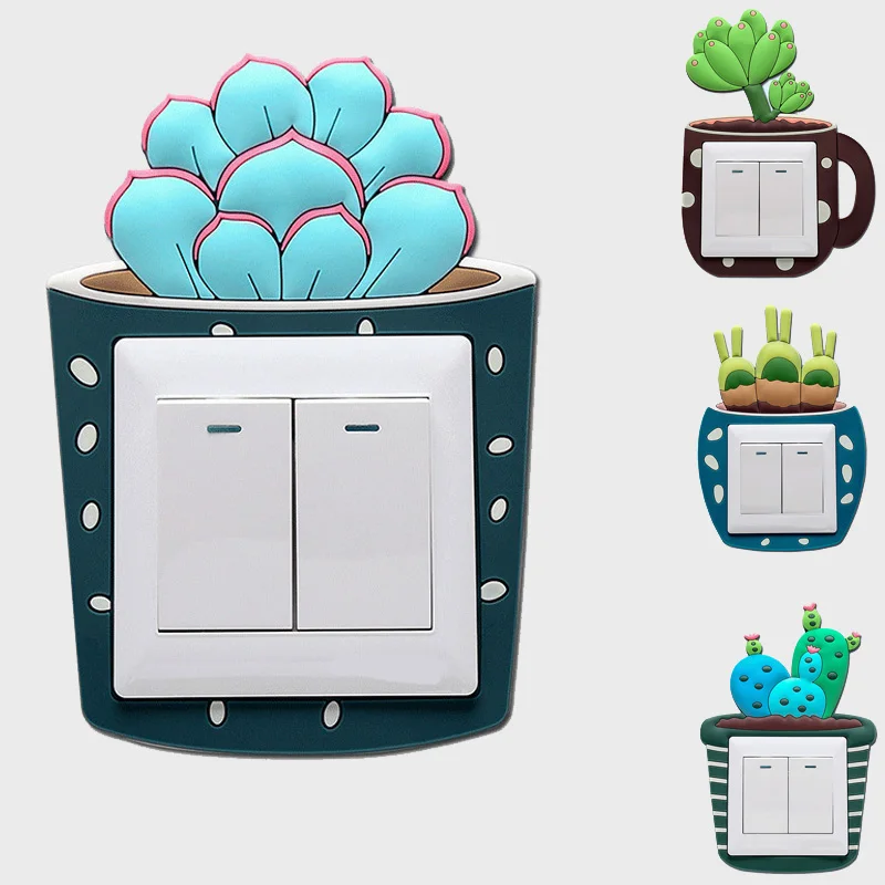 Us 1 73 45 Off Luminous 3d Light Switch Stickers Wall Stickers Switch Cover Socket Protector Wall Self Adhesive Decor For Home Room Decoration Wall