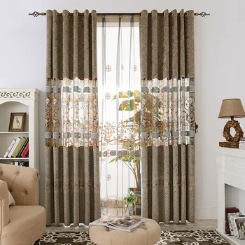 

New Cheney Embroidery Semi-shading Curtains for Living Dining Room Bedroom.