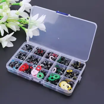 

150pcs/set 14mm Tiny Round Safety Eyes Plastic Glitter Toy with Washer for Bear Doll Puppet Making DIY 72XC