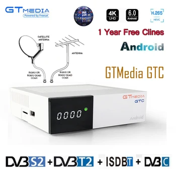 

GTMEDIA GTC 4K Android TV Box DVB-S2 DVB-T2/Cable Receptor Support Youtube Bluetooth 4.0 Network Media Player ACM TV Box
