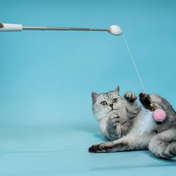 

Creative Pet Cat Laser Light Toy Kitten Interactive Toy Flexible Cat Stick Feather Toy Telescopic Tease Cat Stick Laser Pen*0