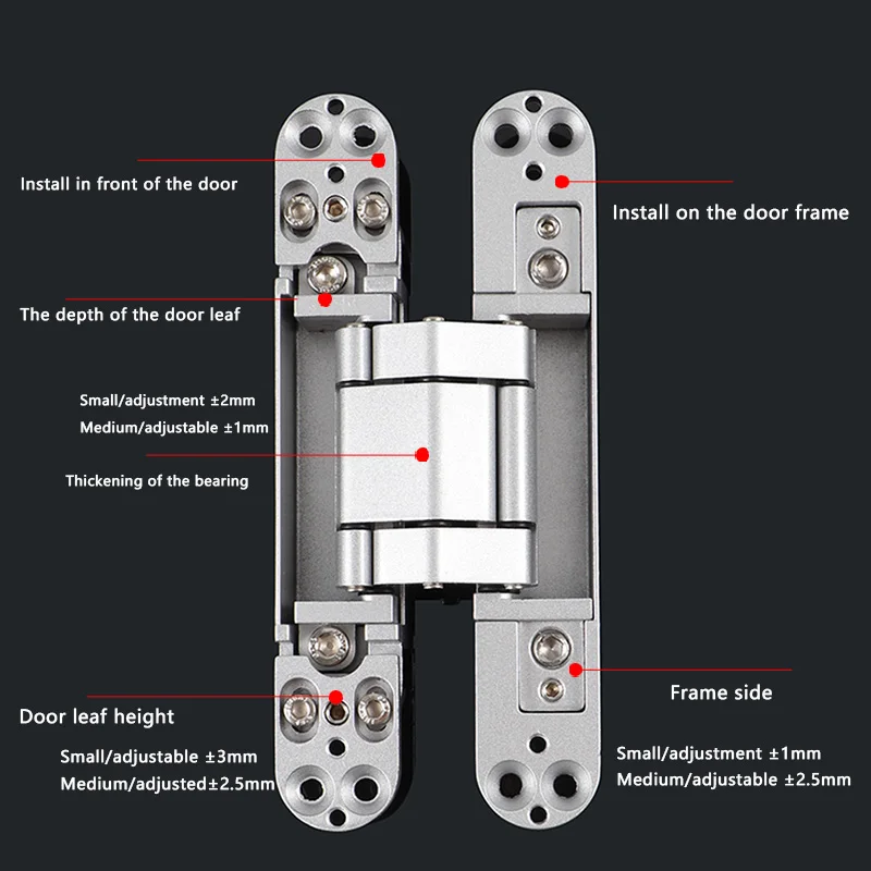 TOPKONRR Hinged Door Hinged Furniture Fittings Hidden Wooden Door Folding Adjustable Hidden Form Bearing Capacity Of40 80Kg Door Hinges