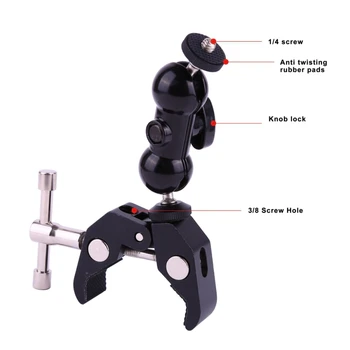 

Cool Ball Head Adapter Arm Super Clamp Mount Multi-function with Bottom Clamp For DJI Ronin Gimbal DSLR Camera LCD Monitor