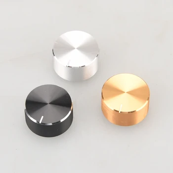 

HIFIDIY LIVE 4PCS Aluminum Volume Control Rotary Knobs Black For 6mm Dia Knurled Shaft Potentiometer Cap Diameter 10~40mm